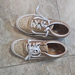 Youth Rose Gold Glitter Vans